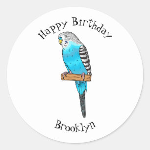 Blauwe cartoon ronde sticker