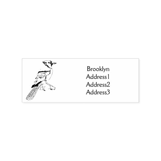 Blauwe cartoon 	rubberstempel (Afrduk)