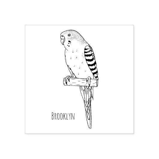 Blauwe cartoon 	rubberstempel (Afrduk)