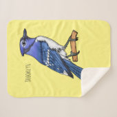 Blauwe cartoon sherpa deken (Voorkant (horizontaal))
