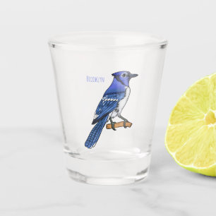 Blauwe cartoon  shot glas