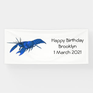 Blauwe cartoon spandoek