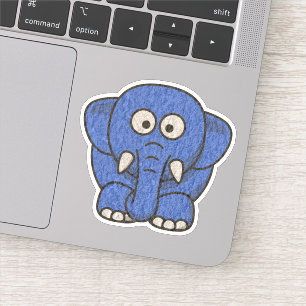 Blauwe Cartoon Sticker