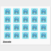 Blauwe cartoon sticker (Vel)