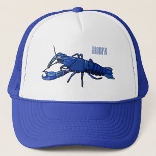 Blauwe cartoon trucker pet