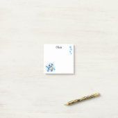 Blauwe Cartoon Turtle gepersonaliseerd Post-it® Notes (Op bureau)