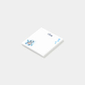 Blauwe Cartoon Turtle gepersonaliseerd Post-it® Notes (Schuin)
