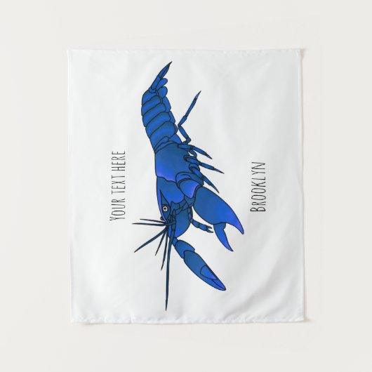 Blauwe cartoon wandkleed (Voorkant)