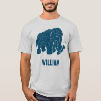 Blauwe Cartoon Wooly Mammoth, speciaal gepersonali