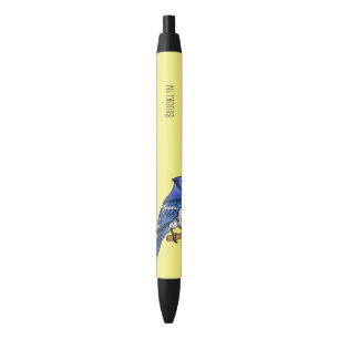 Blauwe cartoon zwarte inkt pen