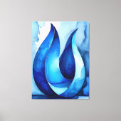 Blauwe Cascade Abstract Canvas Afdruk (Voorkant)