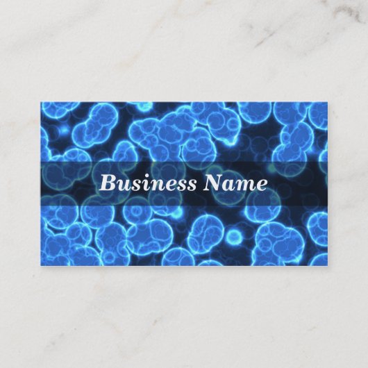 Blauwe cellen op zwarte achtergrond visitekaartje (Voorkant)