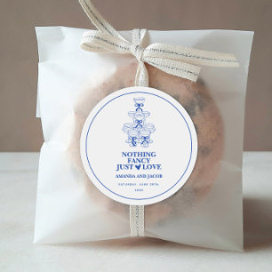Blauwe Champagne Toren Niets gewoons Gewoon Liefde Ronde Sticker