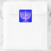 Blauwe Chanoeka Menorah 4Ruth Vierkante Sticker (Tas)