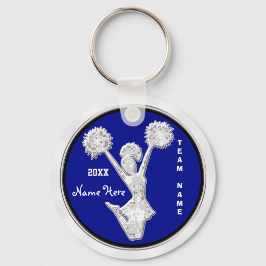 Blauwe Cheap Cheer Cheerlead Gifts in BULK Sleutelhanger (Voorkant)