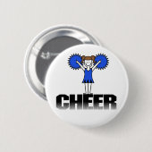 Blauwe Cheerlead T-shirts en cadeautjes Ronde Button 5,7 Cm (Voorkant /achterkant)