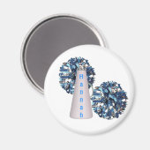 Blauwe cheerleader magneet (Voorkant / Achterkant)