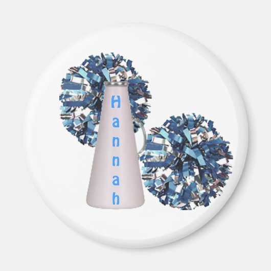 Blauwe cheerleader magneet (Voorkant)