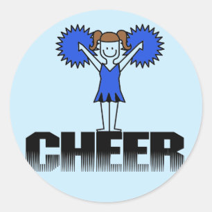Blauwe Cheerleading T-shirts en geschenken Ronde Sticker