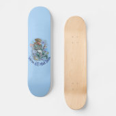 Blauwe Cheshire Kat Skateboard (Voorkant)