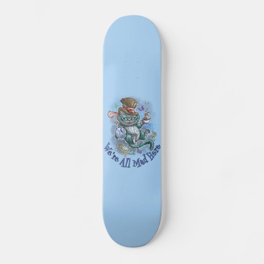 Blauwe Cheshire Kat Skateboard (Voorkant)