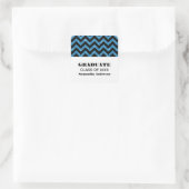 Blauwe Chevron Glitter Afstuderen Stickers (Tas)