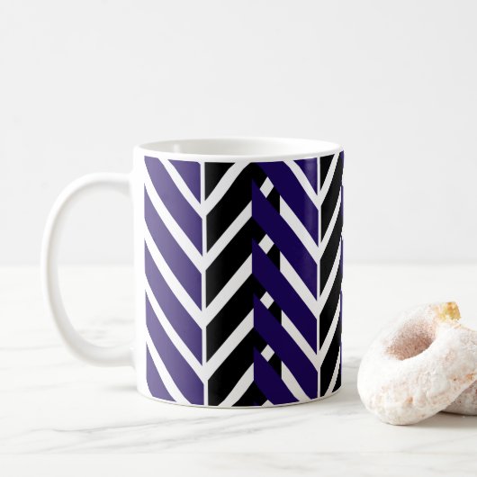 Blauwe Chevron Koffiemok (Met donut)