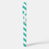 Blauwe Chevron met monogram Case-Mate iPhone Case (Achterkant / Links)