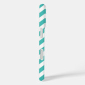 Blauwe Chevron met monogram Case-Mate iPhone Case (Achterkant / Rechts)