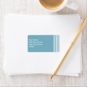 Blauwe Chevron met monogram Etiket (Insitu)