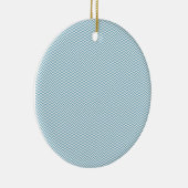 Blauwe Chevron met monogram Keramisch Ornament (Rechts)