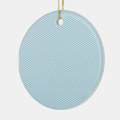 Blauwe Chevron met monogram Keramisch Ornament (Links)