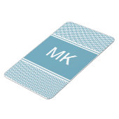 Blauwe Chevron met monogram Magneet (Linkerzijde)