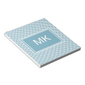 Blauwe Chevron met monogram Notitieblok (Schuin)