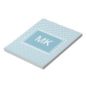 Blauwe Chevron met monogram Notitieblok (Gedraaid)