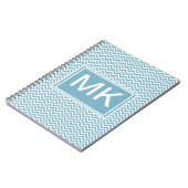 Blauwe Chevron met monogram Notitieboek (Linkerzijde)
