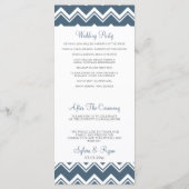 Blauwe chevron Palm Trees Beach Trouwprogramma's Programma (Achterkant)