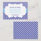 Blauwe Chevron & Polka Dot Book Request Informatiekaartje (Voorkant / Achterkant)