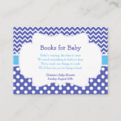 Blauwe Chevron & Polka Dot Book Request Informatiekaartje (Voorkant)