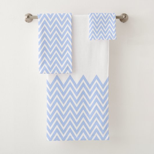Blauwe Chevron strepen Bad Handdoek (Insitu)
