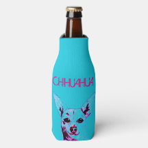 Blauwe Chihuahua thema fles koeler
