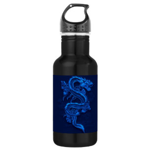 Blauwe Chinese draak Waterfles