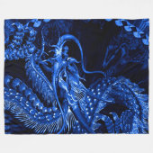 Blauwe Chinese dragon Art Fleece Blanket (Voorkant (Horizontaal))