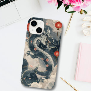 Blauwe Chinese drakenlantaarns Case-Mate iPhone 14 Hoesje
