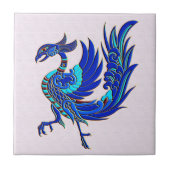 Blauwe chinese fenix tegeltje (Voorkant)