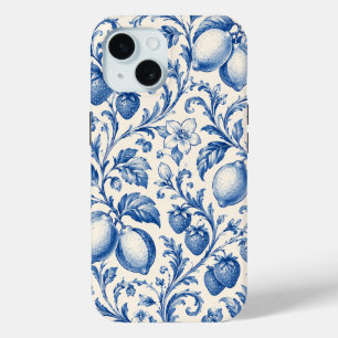 Blauwe Chinoiserie Citroen Aardbei Hoesje