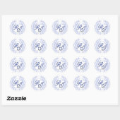 Blauwe Chinoiserie Elegant Script envelopverzegeli Ronde Sticker (Vel)