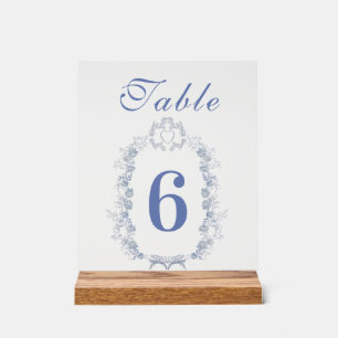 Blauwe Chinoiserie Floral Botanische bruiloft Acryl Bord