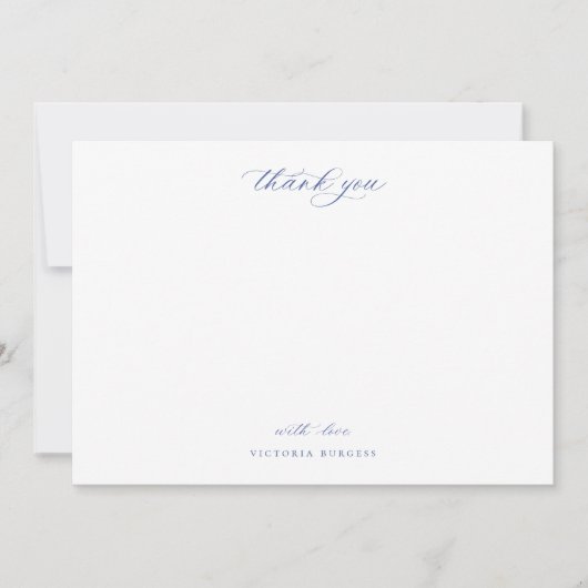 Blauwe Chinoiserie Floral Hartelijk dank Notitiekaartje (Voorkant)