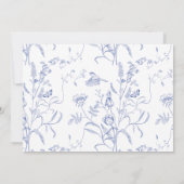 Blauwe Chinoiserie Floral Hartelijk dank Notitiekaartje (Achterkant)